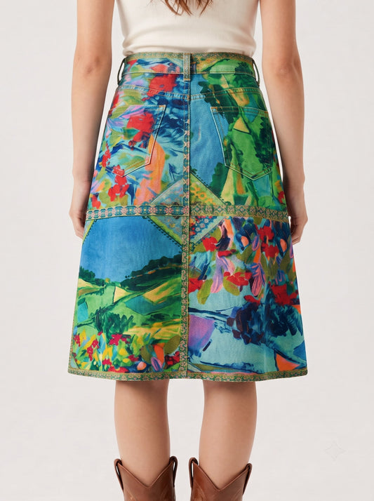 Mesa Lariat RB-SKT03 – Back View – Riley – Multicolored with dominant blues, greens, and reds