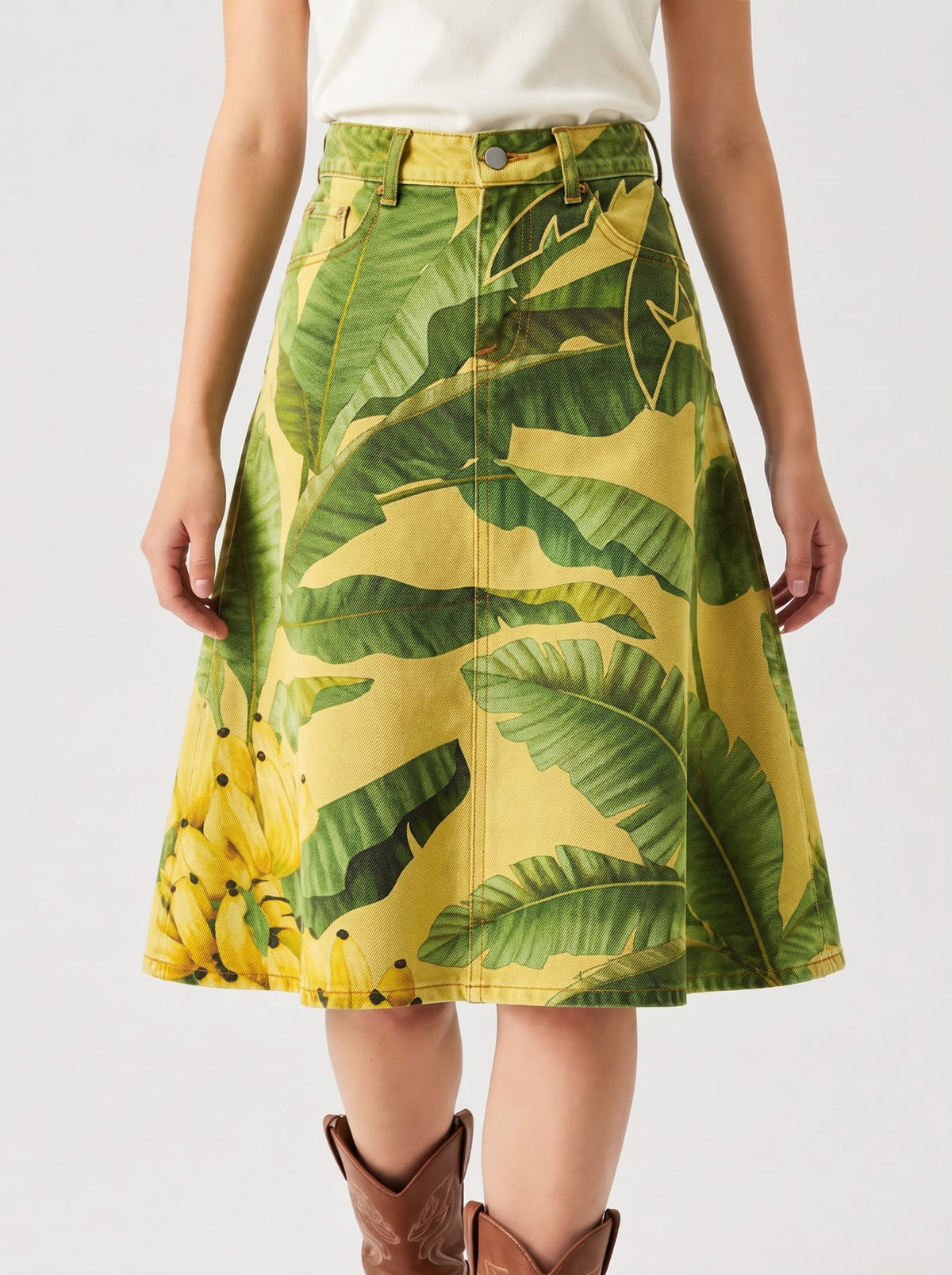 Banana Lariat RB-SKT03 – Front View – Riley – Yellow-green wash