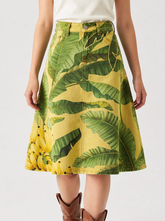 Banana Lariat RB-SKT03 – Front View – Riley – Yellow-green wash
