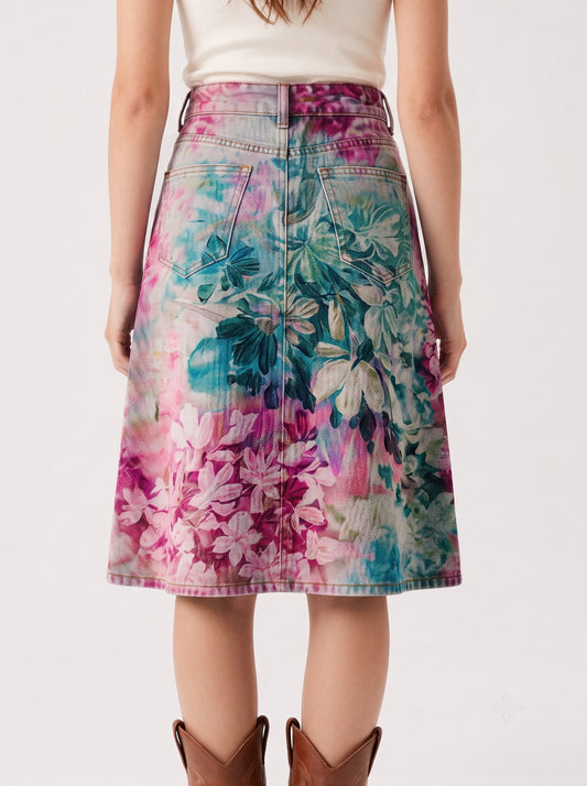 Prairie Spur Multicolored RB-SKT03 – Back View – Riley – Multicolored wash with pastel pink, teal, and lavender tones