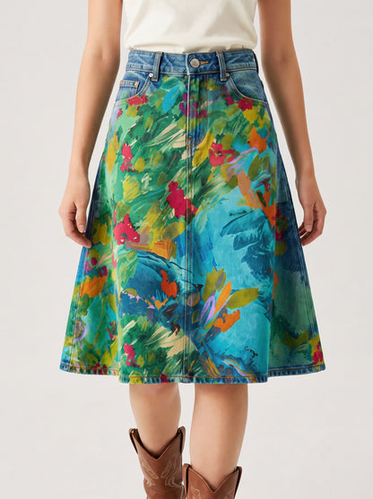 Lariat Bloom RB-SKT03 – Front View – Riley – Medium blue denim wash