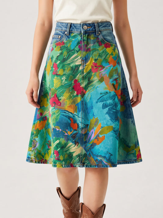 Lariat Bloom RB-SKT03 – Front View – Riley – Medium blue denim wash