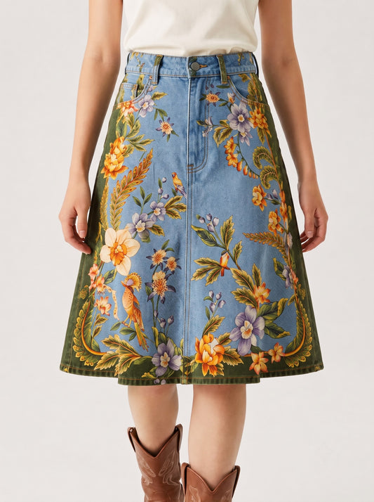 Lariat Bloom Light RB-SKT03 – Front View – Riley – light blue denim wash