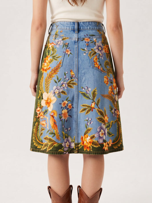 Lariat Bloom Light RB-SKT03 – Back View – Riley – light blue denim wash