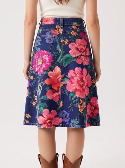 Lariat Thistle Dark RB-SKT03 – Back View – Riley – dark indigo denim