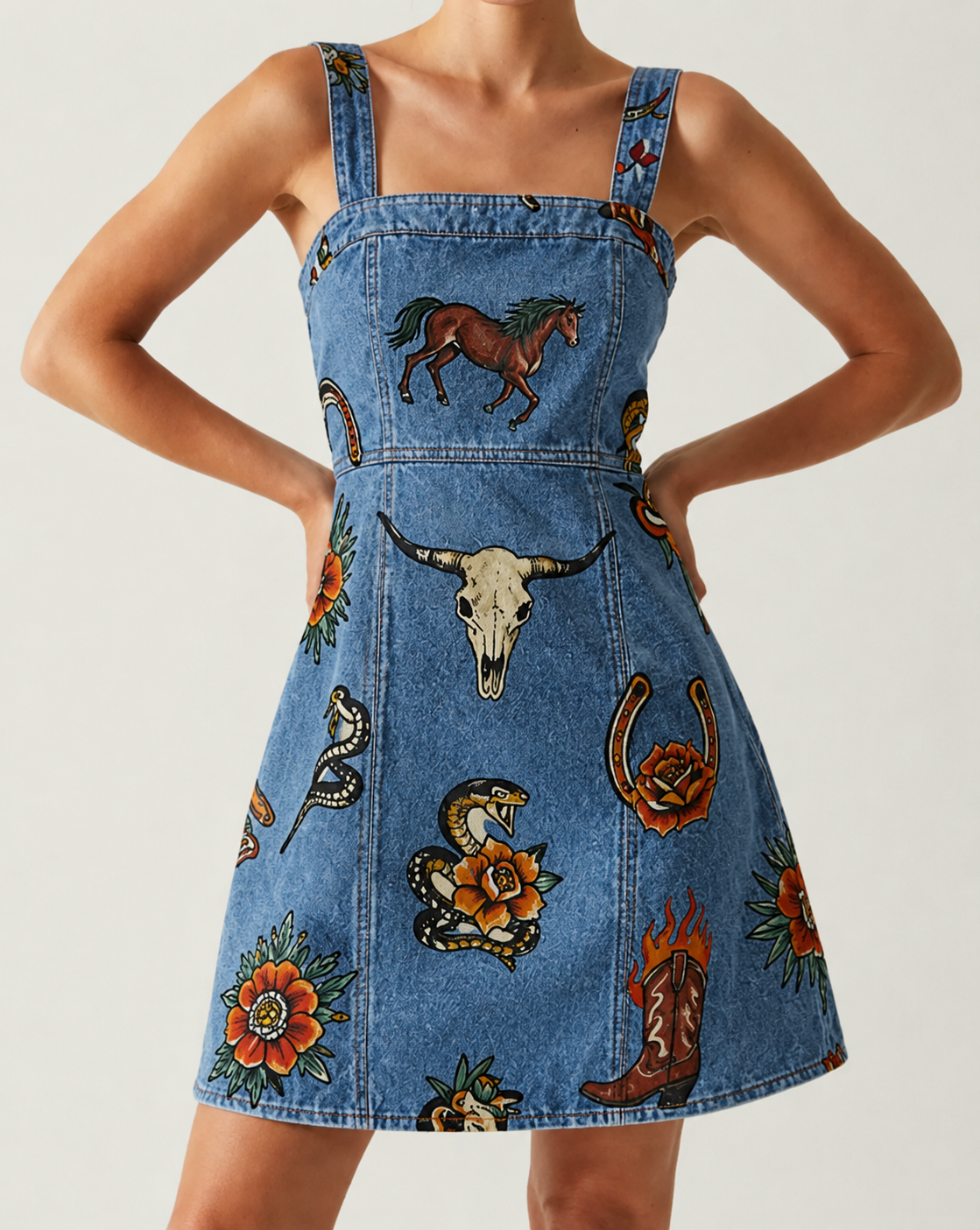 Bronc Buster Flash Structured Mini Dress