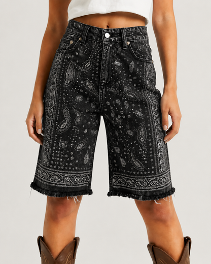 Dusty Pink Bandana Bermuda Shorts