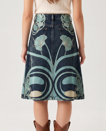 Desert Bloom Dark (U6248) RB-SKT03 – Back View – Riley – Dark Indigo