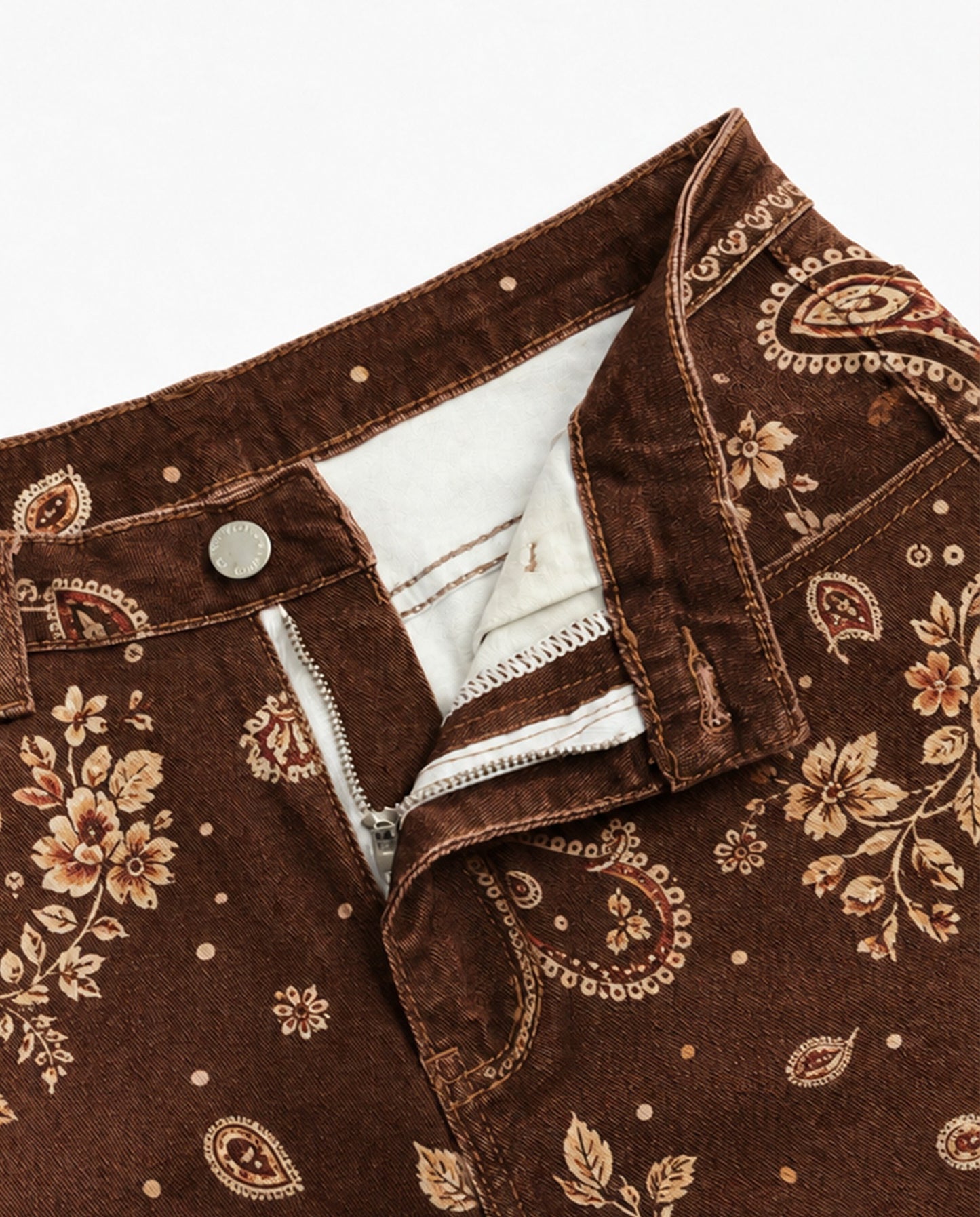Desert Bloom Brown Floral Bootcut Jeans