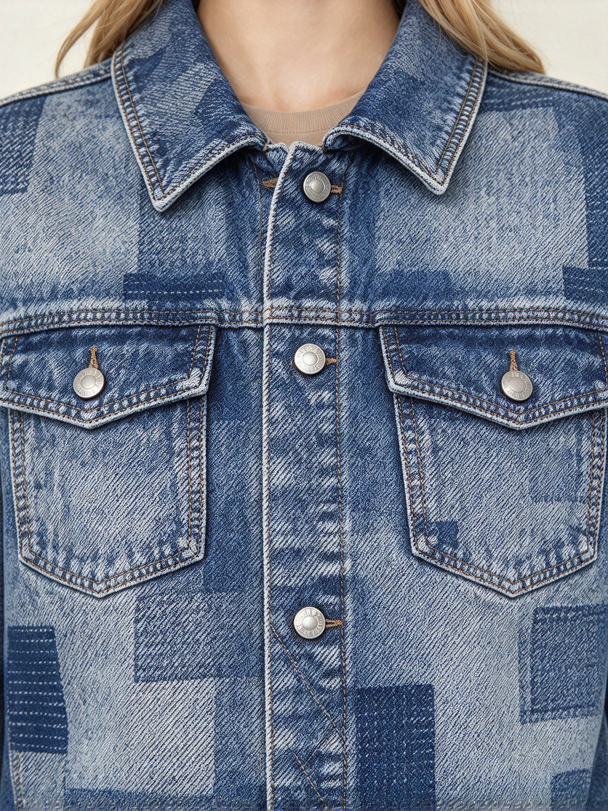 Frontier Quilt Cropped Denim Jacket