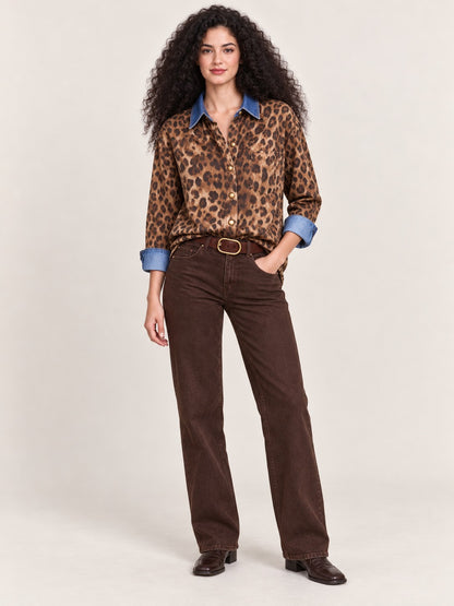 Frontier Cheetah Hide Long Sleeve Denim Shirt