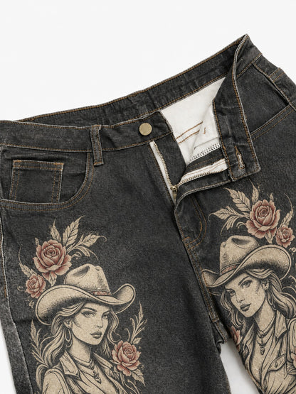 Rodeo Rose Wide-Leg Cropped Pants