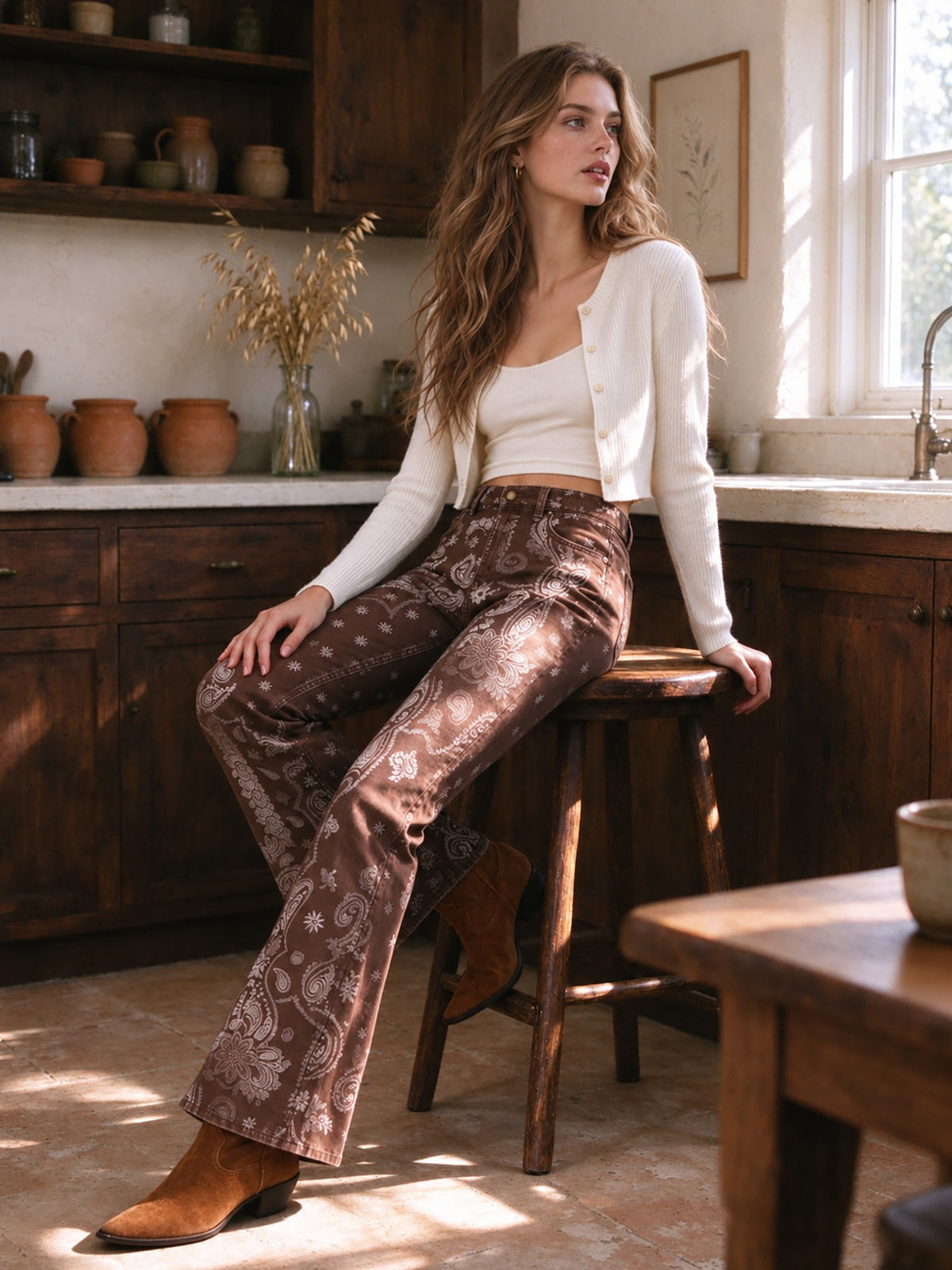 Paisley Range Flare Jeans