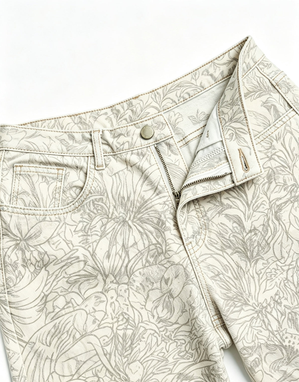 Prairie Bloom Cream Floral Bootcut Jeans