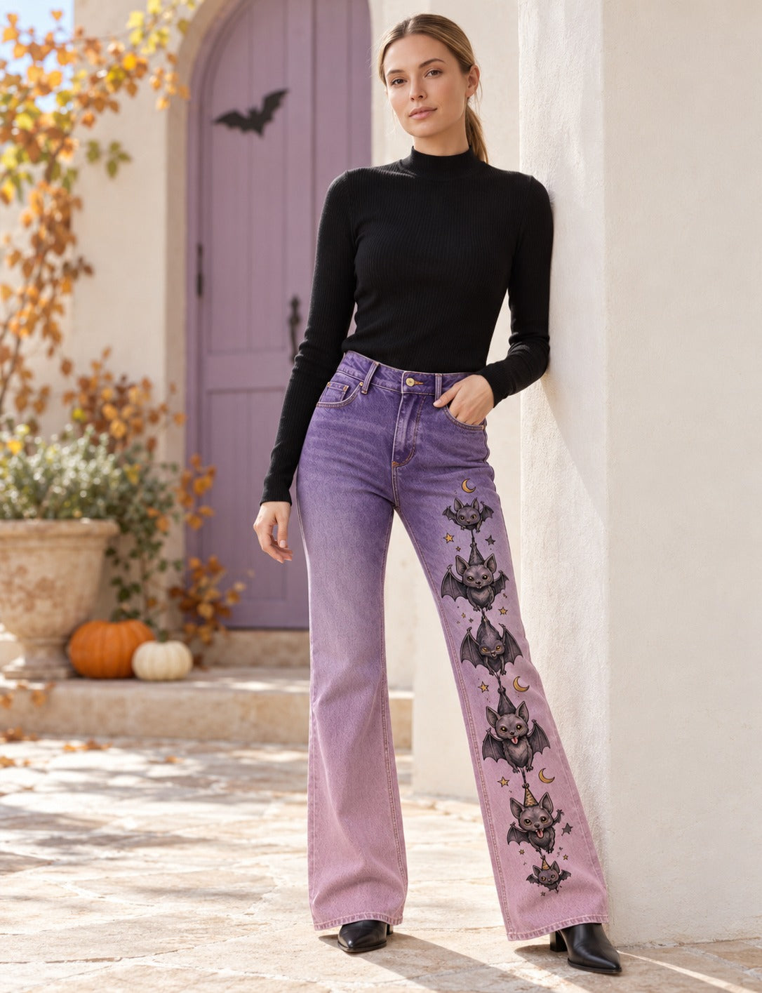Bat Moon Bootcut Jeans