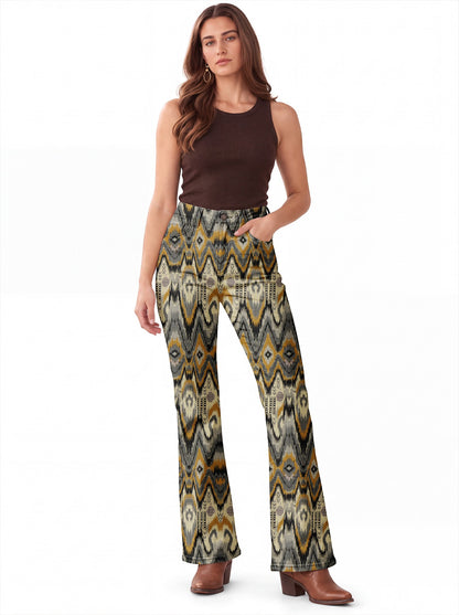 Desert Echo Bootcut Jeans – Back View – Riley – Olive Green