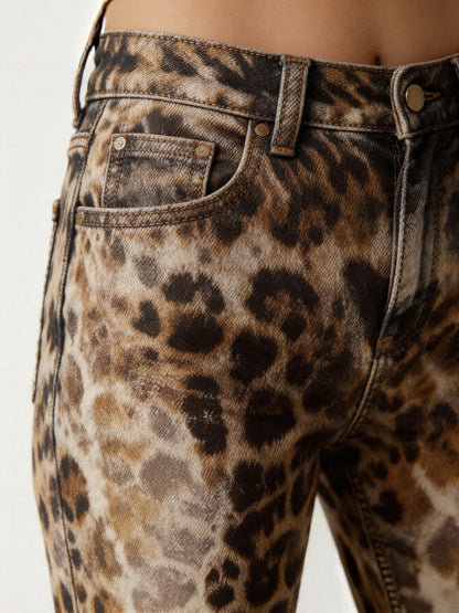Sunset Leopard Bootcut Jeans