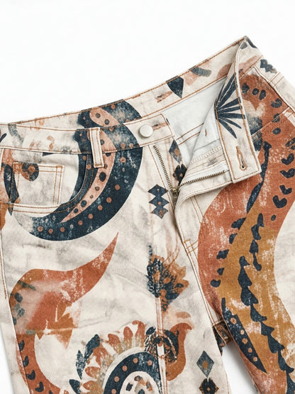 Prairie Feather Paisley Bootcut Jeans