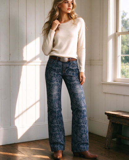 Ridge Bluebonnet Low-Rise Bootcut Jeans