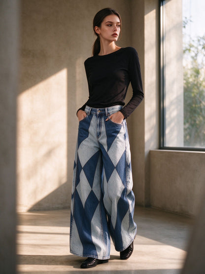 Rodeo Harlequin Wide-Leg Jeans
