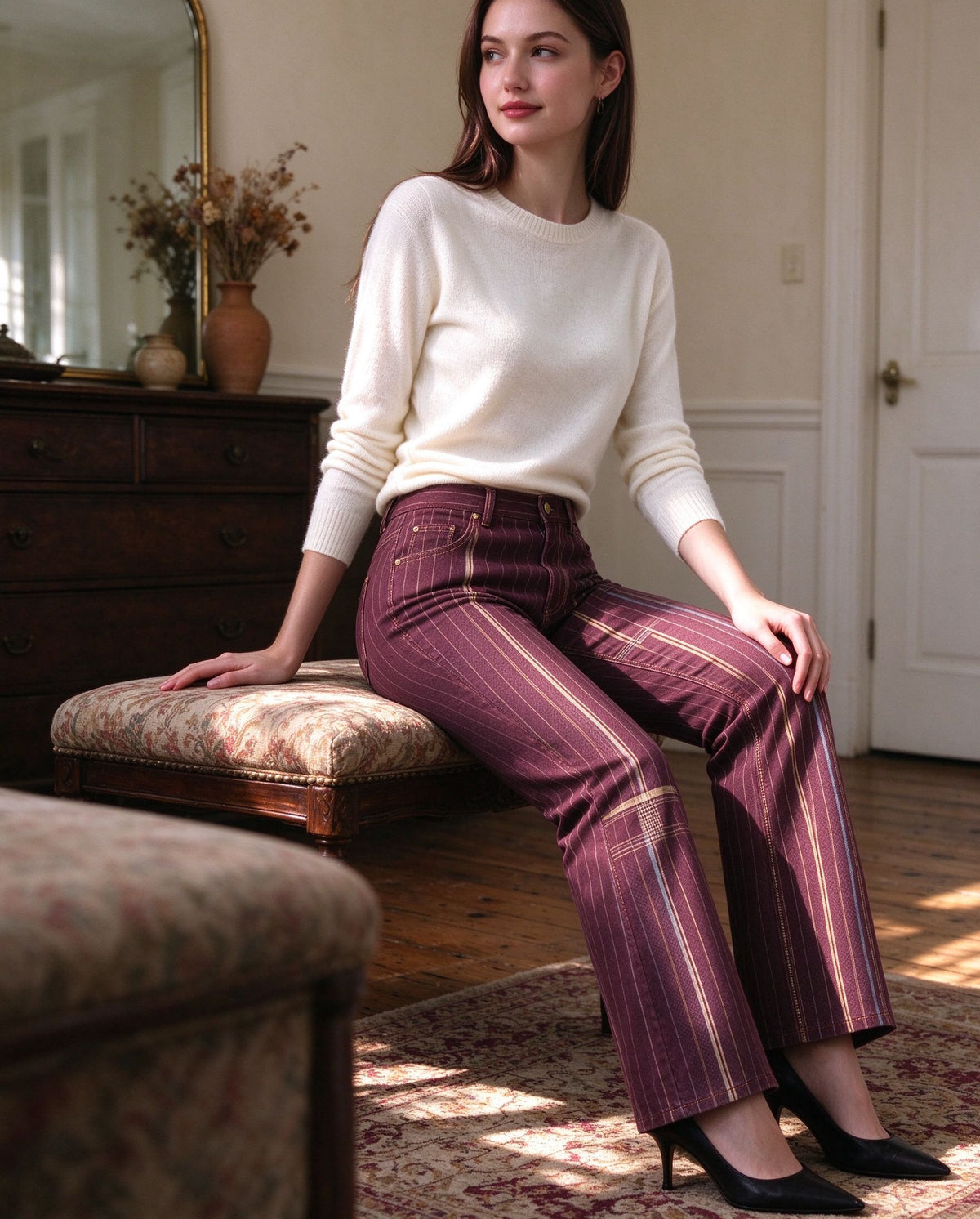 Saloon Rail Stripe Bootcut Jeans