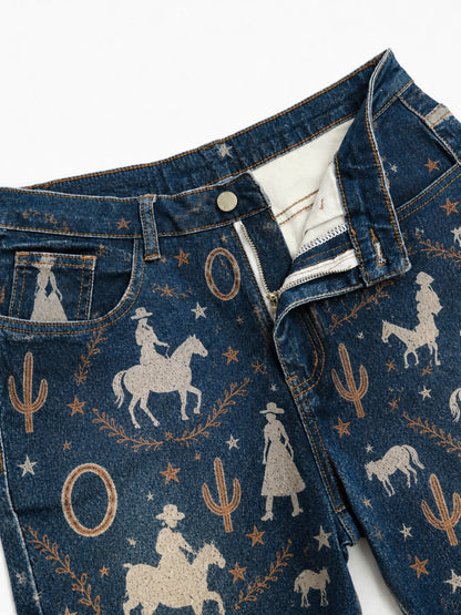 Desert Rider Wide-Leg Cropped Pants