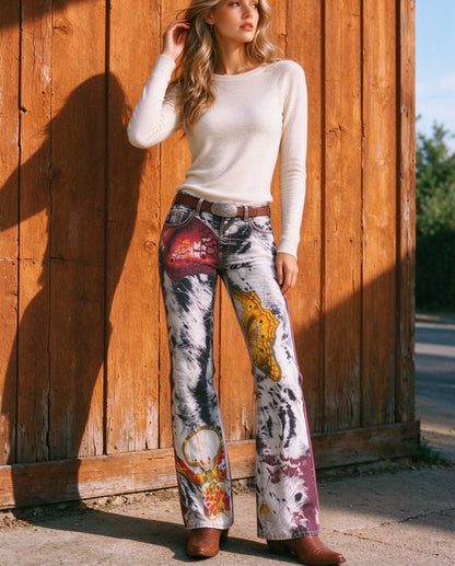 Canyon Tapestry Low-Rise Bootcut Jeans