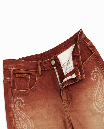 Prairie Whirl Rust Bootcut Jeans