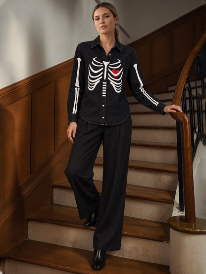 Bone Rider Long Sleeve Denim Shirt