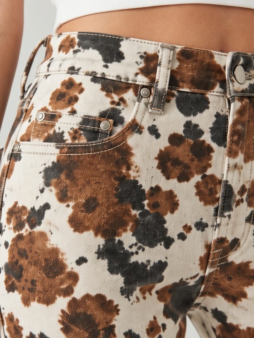 Cowhide Bloom Bootcut Jeans