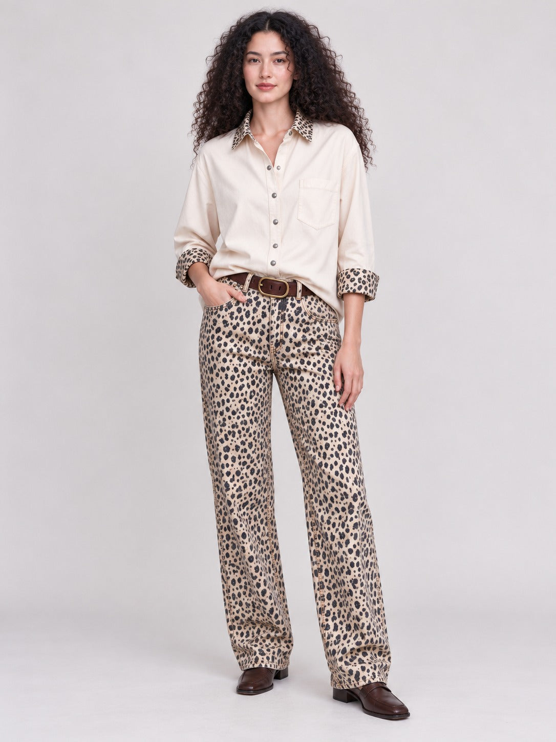 Dusty Trail Spots Long Sleeve Denim Shirt