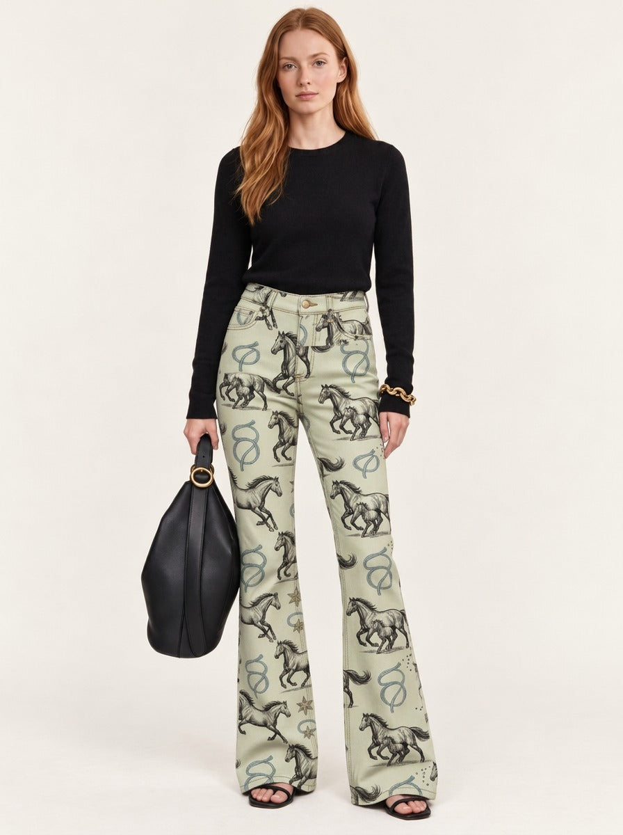 Tooled Concho Heritage Flare Jeans