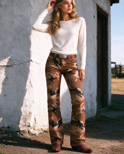 Rustler Camo Ridge Low-Rise Bootcut Jeans