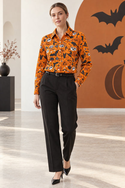 Halloween Harvest Long Sleeve Denim Shirt
