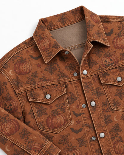 Pumpkin Prairie Burnt Cropped Denim Jacket