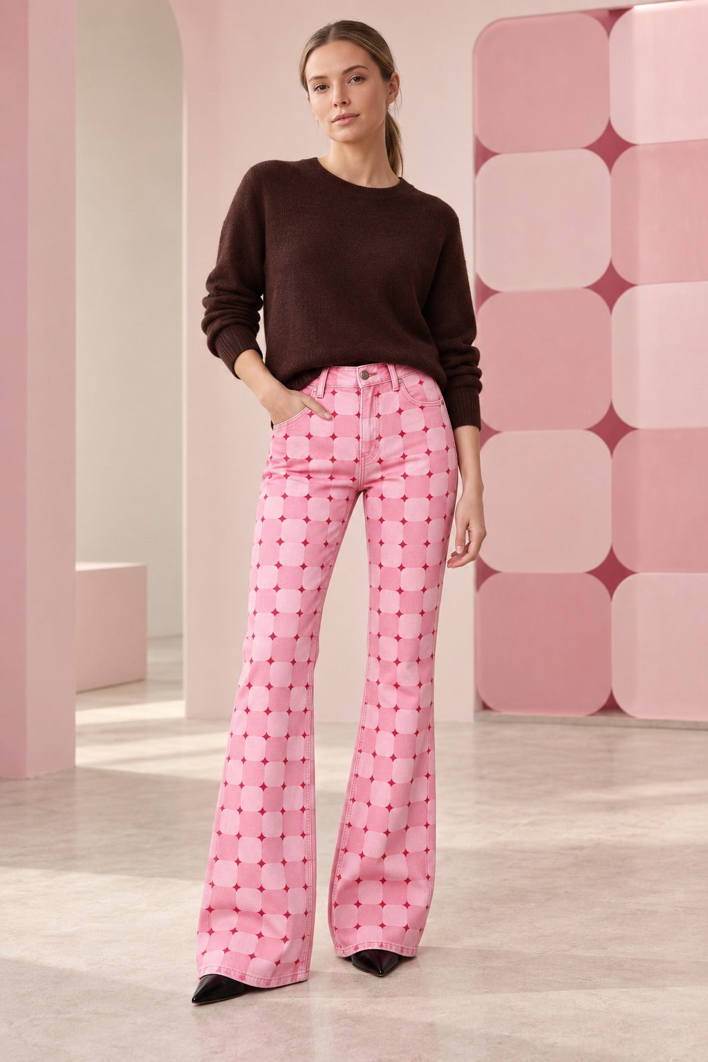 Prairie Grid Flare Jeans