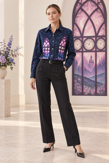 Midnight Cathedral Long Sleeve Denim Shirt