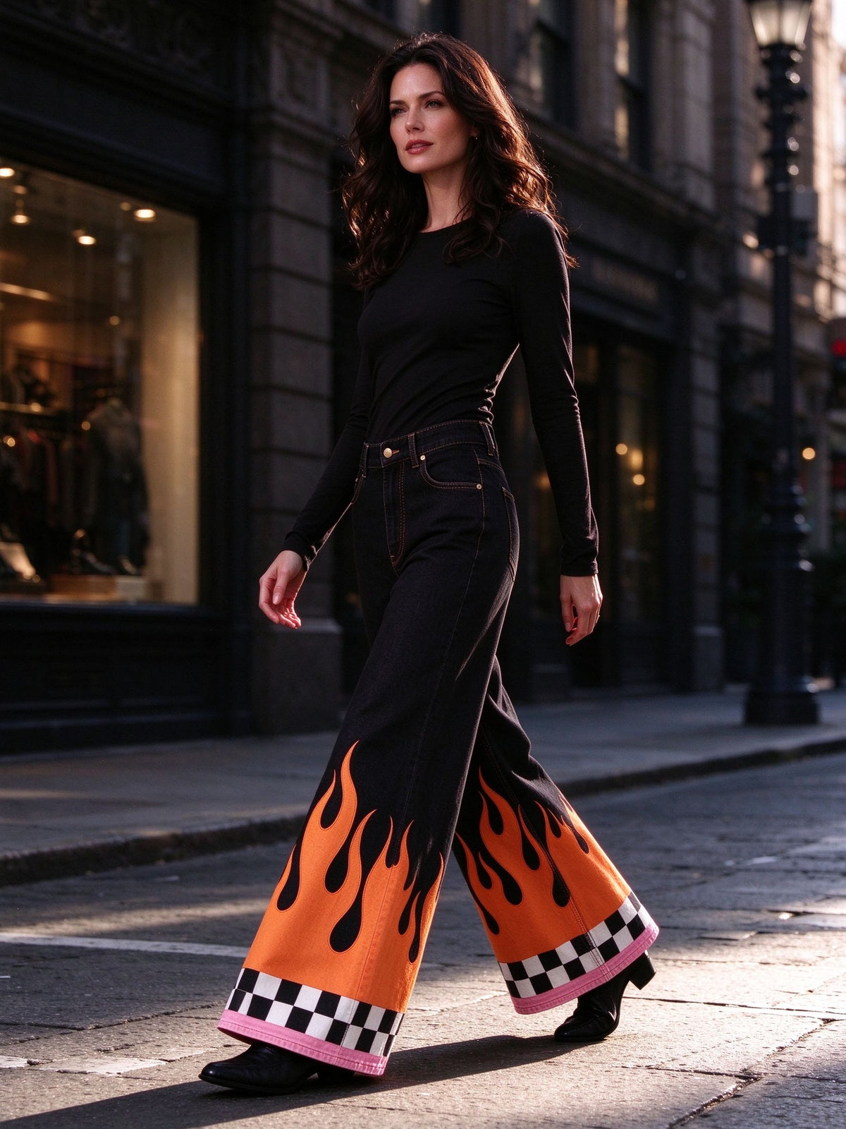 Hellfire Rodeo Blaze Wide-Leg Jeans