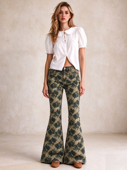 Prairie Sage Bloom Flare Jeans