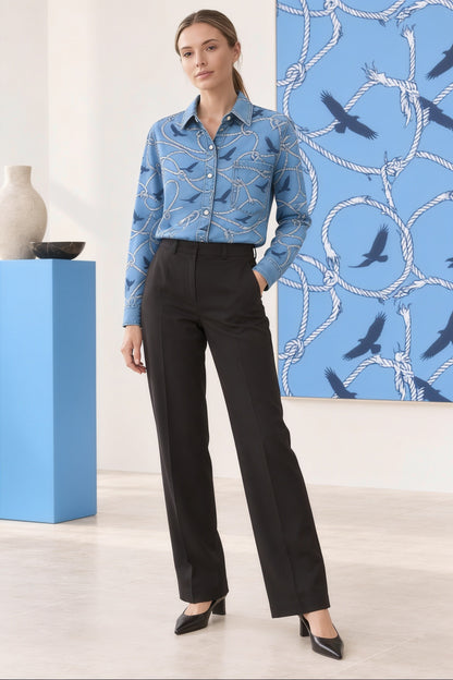 Bluebonnet Lasso Trail Long Sleeve Denim Shirt