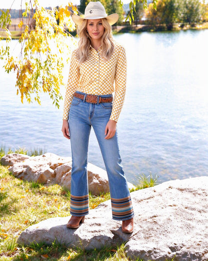 Prairie Check Long Sleeve Denim Shirt