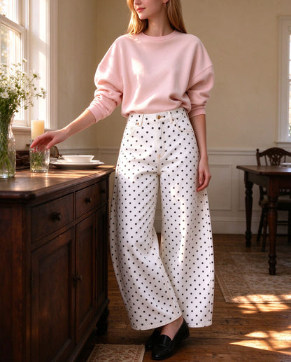 Dusty Trail Dots Wide-Leg Jeans