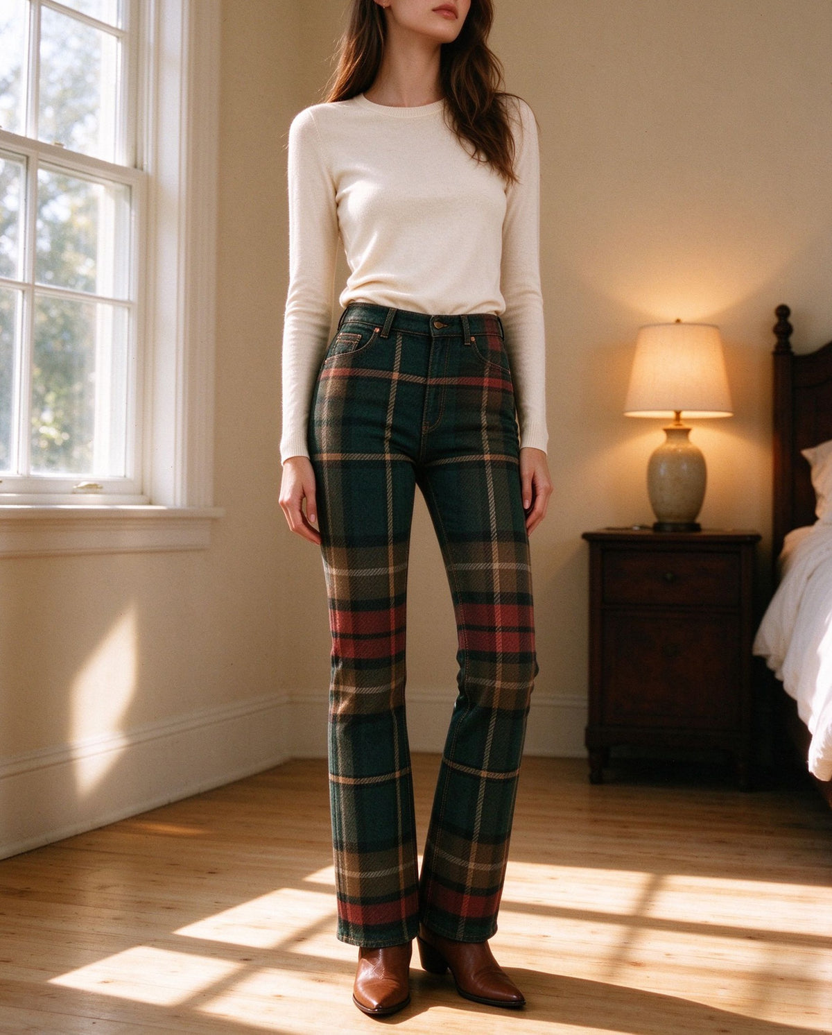 Prairie Tartan Bootcut Jeans
