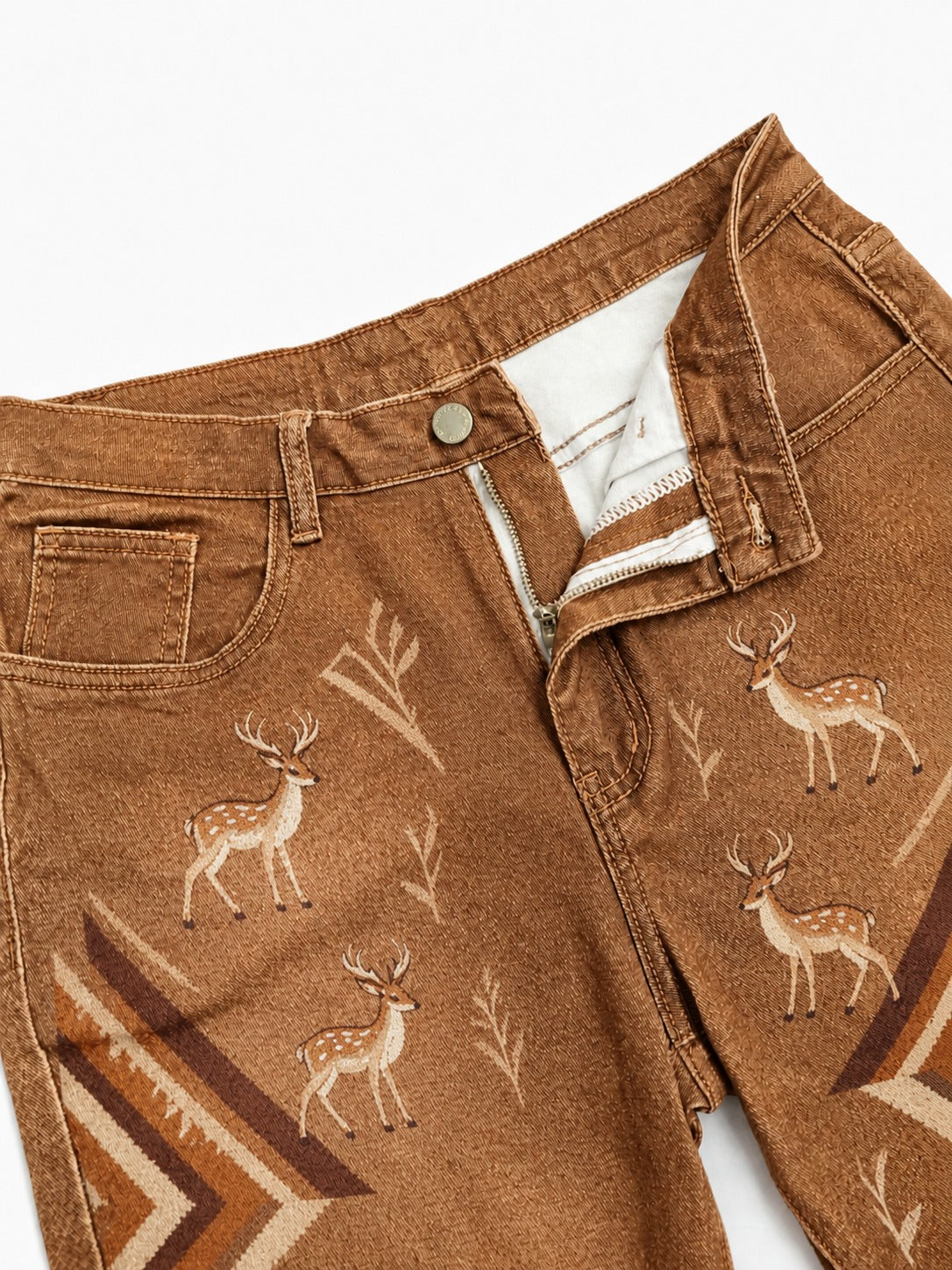 Deer Ridge Brown Wide-Leg Cropped Pants
