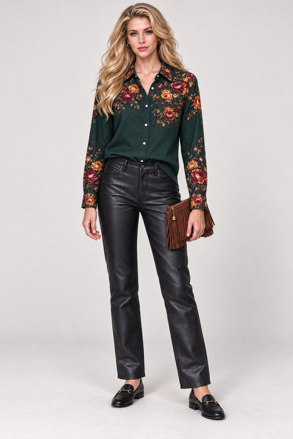 Sagebrush Rose Trail Long Sleeve Denim Shirt