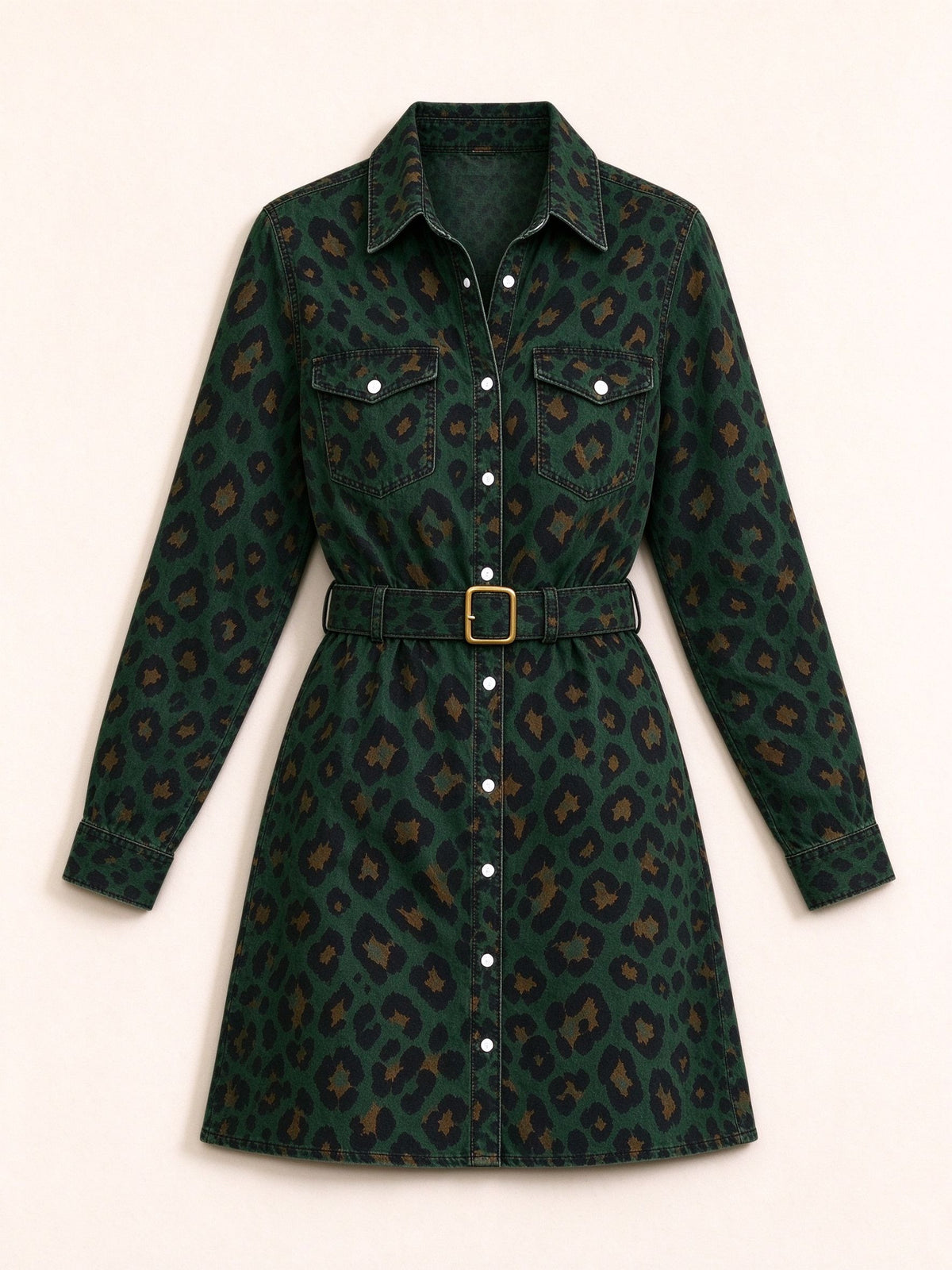 Ranch Reckoning Belted Shirt Dress