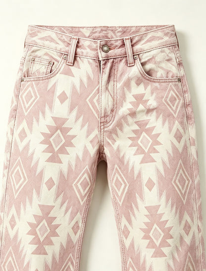 Chimayo Star Bootcut Jeans – Back View – Riley – Pink