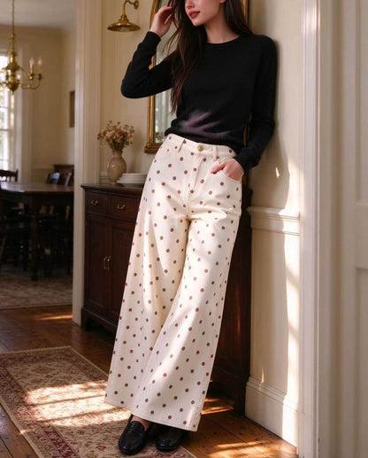 Prairie Dust Dots Wide-Leg Jeans