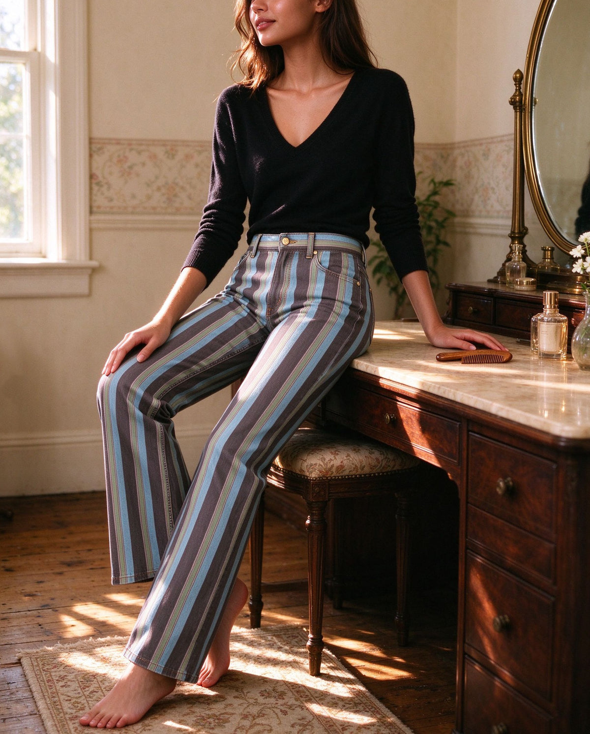 Santa Fe Stripe Bootcut Jeans