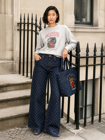 Rodeo Star Dots High-Rise Straight-Leg Jeans